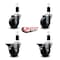 Service Caster 3.5'' Soft Rubber Wheel Swivel 1-3/8'' Expanding Stem Caster Set 2 Brakes, 4PK SCC-EX20S3514-SRS-2-PLB-2-138 - alternate 5